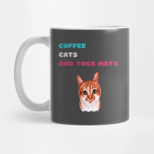 Coffee cats and yoga mats funny yoga and cat drawing Mug